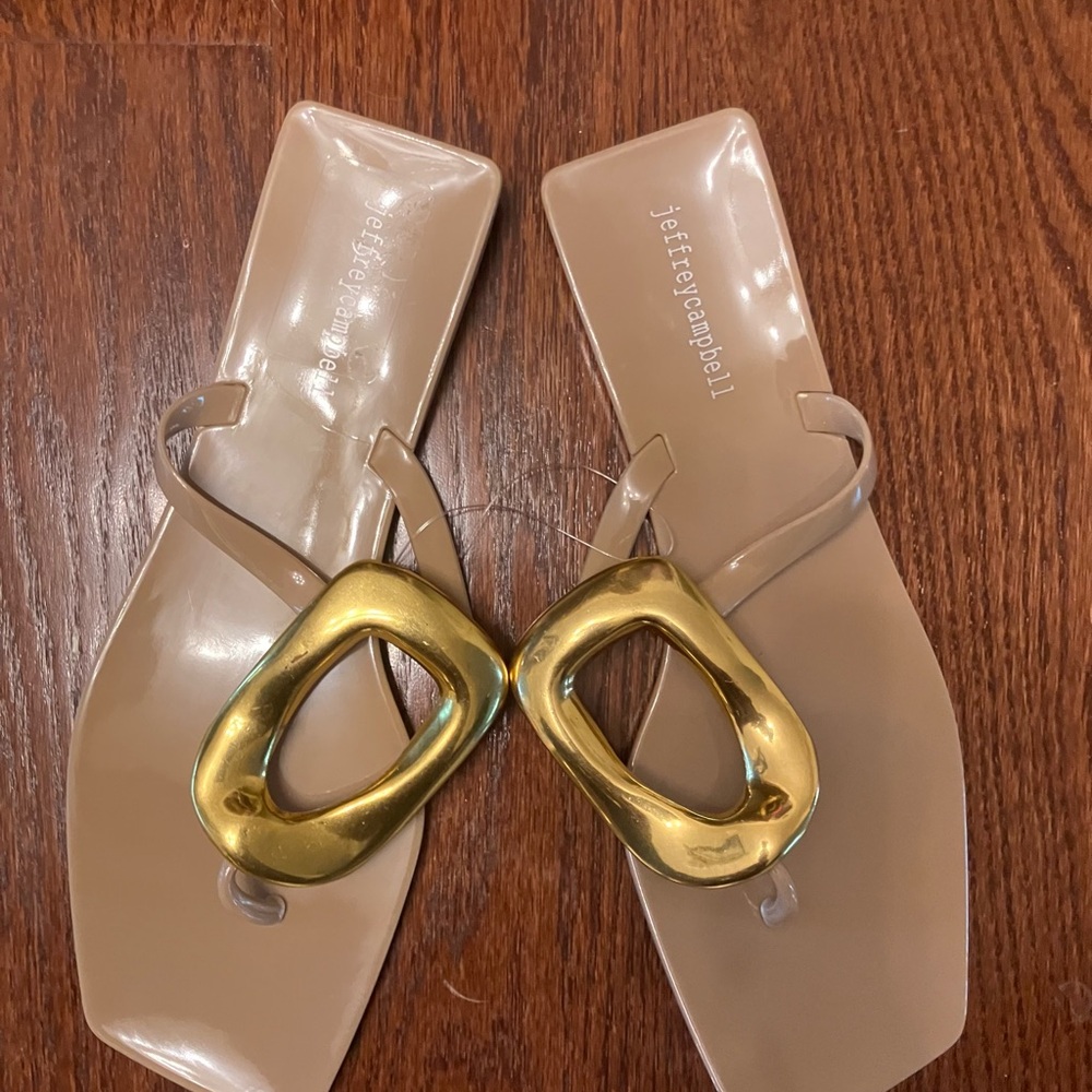 Jeffrey Campbell Linques Flip Flops Nude